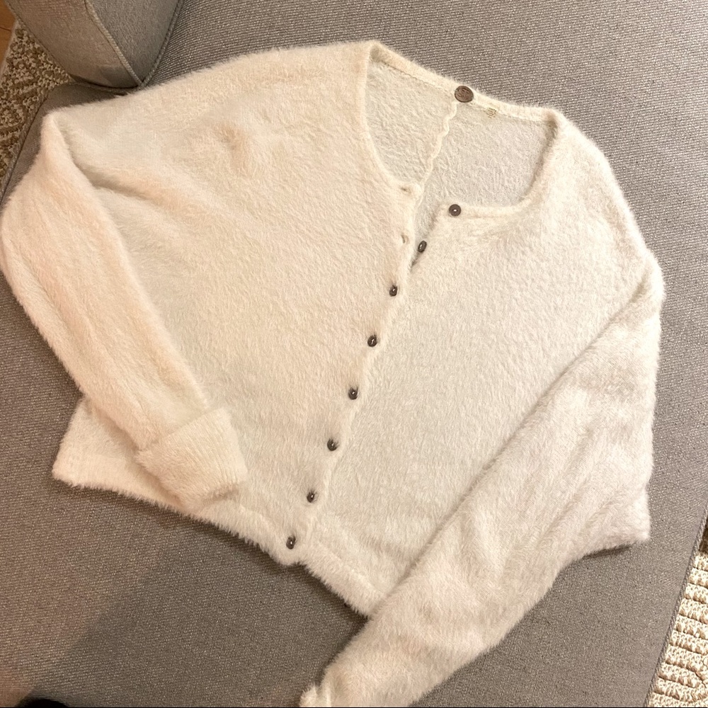 Free People FP One Wyatt Cardigan sweater, White, XS